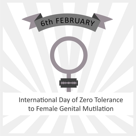 International day of ZERO TOLERANCE to female genital mutilationのイラスト素材
