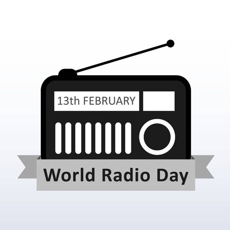 World Radio Day February 13th- International Radio dayのイラスト素材