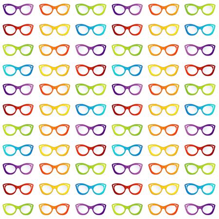 Colorful summer vintage eyewear goggles in cat eye shapeのイラスト素材