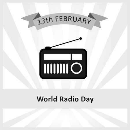 World Radio Day February 13th- International Radio dayのイラスト素材