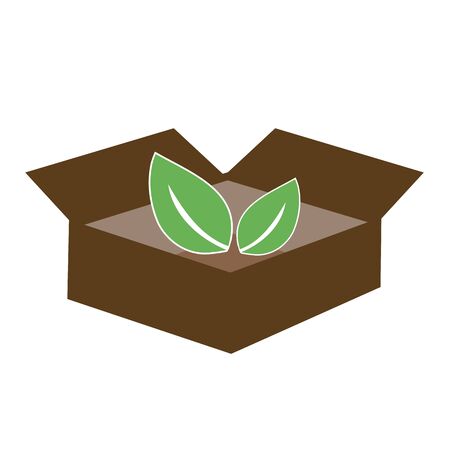 Box full of green veggies- Vegan Food Delivery logo indicating healthy fiber rich dietのイラスト素材