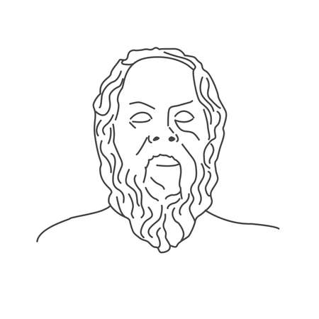 Bust of Socrates the Greek philosopher from Athens city one of the founders of Western philosophyのイラスト素材