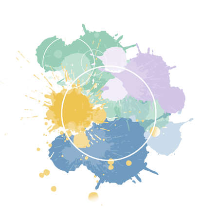 Watercolor splash decorative element in soft pastel color schemeのイラスト素材