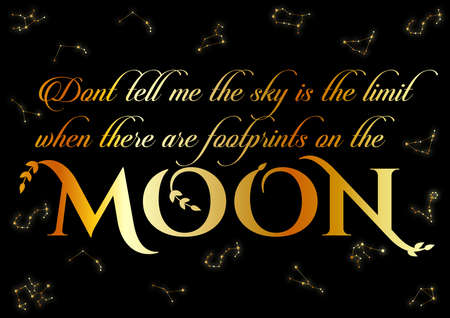 Inspirational moon quotes with constellationsの写真素材