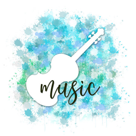 Music short quotes - jazz quotes watercolor doodlesのイラスト素材
