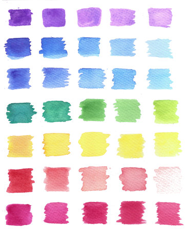 Watercolor swatches palette hand drawnのイラスト素材