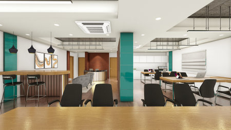 Contemporary office interior design 3d renderingの写真素材