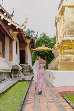 Royal Lanna art style historic Buddha temple complexes of Northern Thailandの写真素材
