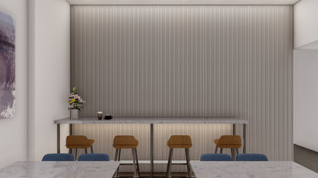 Office pantry or dining area 3d renderingの写真素材