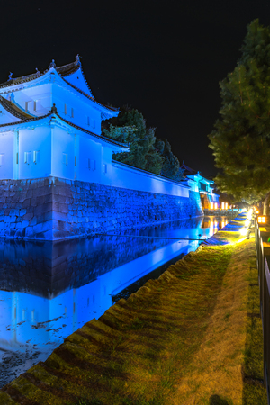 Night view at Nijo Castle in Kyoto Japanのeditorial素材