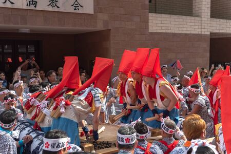 Tenjin Festival of Osaka with thousand of attendants and spectators. The Top Three Festivals in Japan, along with the Gion Matsuri of Kyoto and the Kanda Matsuri of Tokyoのeditorial素材