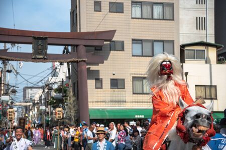 Tenjin Festival of Osaka with thousand of attendants and spectators. The Top Three Festivals in Japan, along with the Gion Matsuri of Kyoto and the Kanda Matsuri of Tokyoのeditorial素材