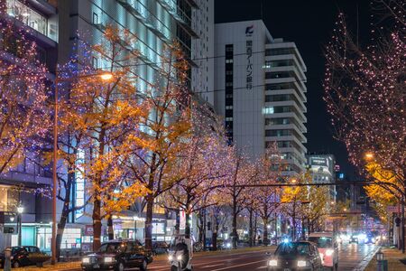 Festival of the Lights in Osaka. The winter illumination events, Midosuji Illumination and Hikari Renaissance.のeditorial素材