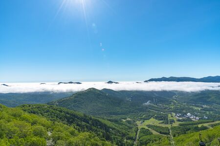 Panorama view from Unkai Terrace in summer time sunny day.の写真素材