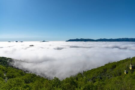 Panorama view from Unkai Terrace in summer time sunny day.の写真素材