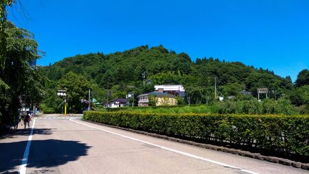 Akita, Japan. AUG 05, 2017 : Street view of Kakunodate, a town located in Senboku District, Akita Prefecture, Japan. Kakunodate is famous by the Bukeyashiki (samurai residences)のeditorial素材