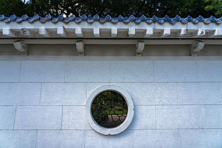 The side wall window of traditional buildingの写真素材