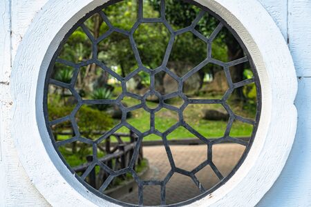 The side wall window of traditional buildingの写真素材