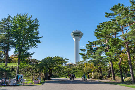 Goryokaku park, A star shaped fort park in Hakodate city, Hokkaido, Japanのeditorial素材