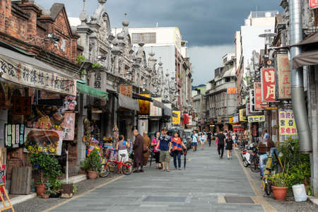 Daxi Old Street, a sightseeing street in Daxi District, Taoyuan City, Taiwan.のeditorial素材