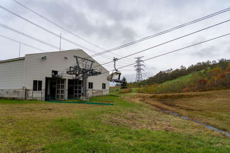 Tashiro Rapid Lift, Tashiro Ski Resort in autumn foliage season.のeditorial素材