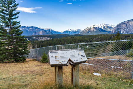 TransAlta Cascade hydro power plant. Located on the Cascade River in Banff National Park, Canadian Rockies, Alberta, Canada.のeditorial素材
