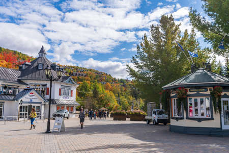 Mont-Tremblant, Quebec, Canada-October 1 2021: Mont Tremblant Resort in autumnのeditorial素材