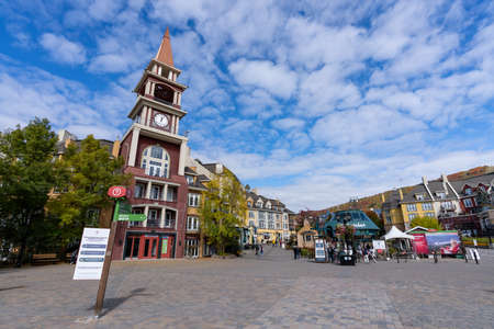 Mont-Tremblant, Quebec, Canada-October 1 2021: Mont Tremblant Resort in autumnのeditorial素材