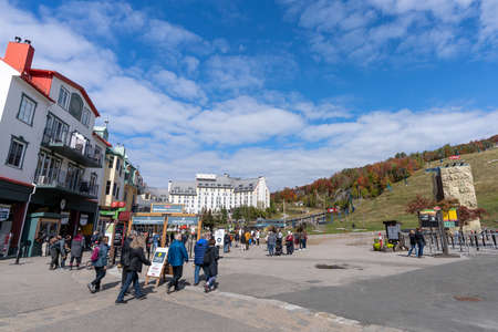 Mont-Tremblant, Quebec, Canada-October 1 2021: Mont Tremblant Resort in autumnのeditorial素材