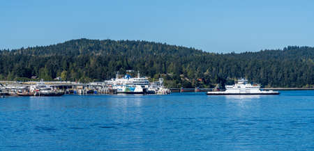 British Columbia, Canada - Apr 14 2021 : Victoria Swartz Bay Ferry Terminal.のeditorial素材