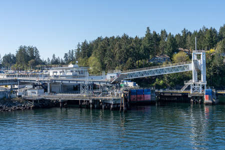 British Columbia, Canada - Apr 14 2021 : Victoria Swartz Bay Ferry Terminal.のeditorial素材