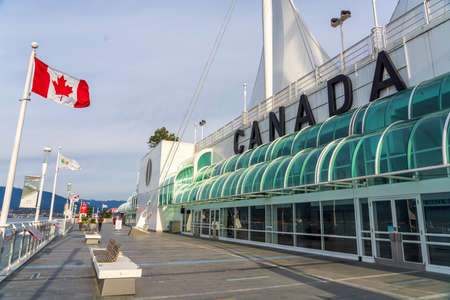 Vancouver, Canada - MAR 11 2021 : Canada Place, the cruise ship terminal and convention center.のeditorial素材