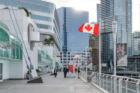 Vancouver, Canada - MAR 11 2021 : Canada Place, the cruise ship terminal and convention center.のeditorial素材