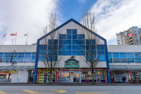 BC, CANADA - MAR 07 2021 : Exterior of Richmond Public Market.のeditorial素材