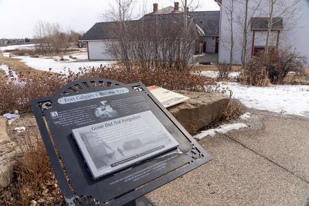 Calgary, AB, Canada - March 14 2022 : Fort Calgary National Historic Site of Canada.のeditorial素材