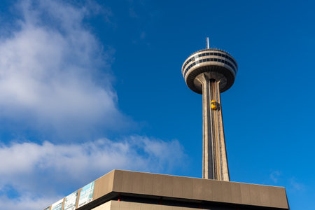 Niagara Falls, Ontario, Canada - December 19 2021 : Skylon Tower observation tower.のeditorial素材