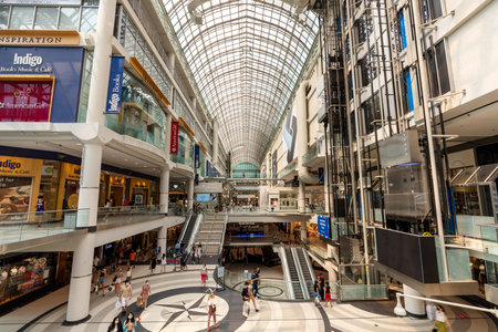 Toronto, Ontario, Canada - July 19 2021 : Interior of CF Toronto Eaton Centre.のeditorial素材