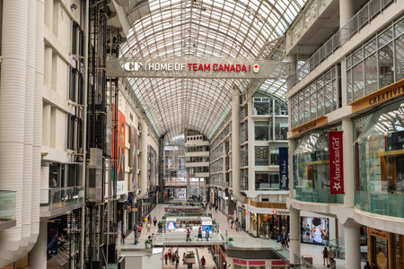 Toronto, Ontario, Canada - July 19 2021 : Interior of CF Toronto Eaton Centre.のeditorial素材