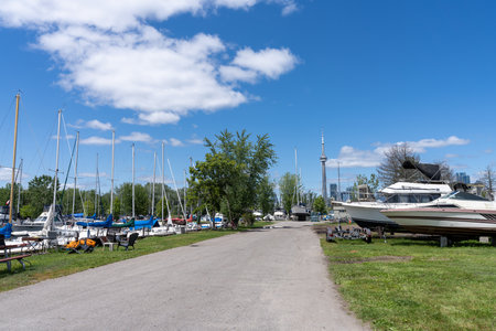 Toronto, Ontario, Canada - July 30 2021 : Toronto Island Marina.のeditorial素材