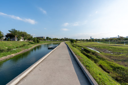 Taichung Central Park. Xitun District Shuinan Economic and Trade Area. Taichung City, Taiwan.の写真素材