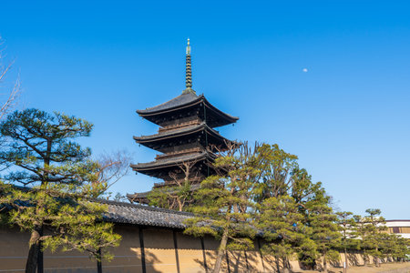 Kyoto, Japan - March 03 2023 : To-ji Temple Five-storied Pagoda. World Heritage Site.のeditorial素材