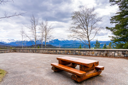 Maligne Overlook viewpoint in summer. Jasper National Park, Alberta, Canada.
