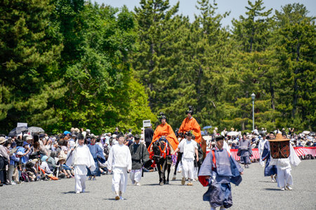 Kyoto, Japan - May 16 2023 : Aoi Matsuri ( Aoi Festival ). Historical parade from the Heian Period.のeditorial素材