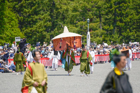 Kyoto, Japan - May 16 2023 : Aoi Matsuri ( Aoi Festival ). Historical parade from the Heian Period.のeditorial素材
