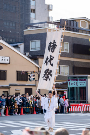 Kyoto, Japan - October 22 2023 : Jidai Matsuri (Festival of the Ages), one of Kyoto three major festivals.のeditorial素材