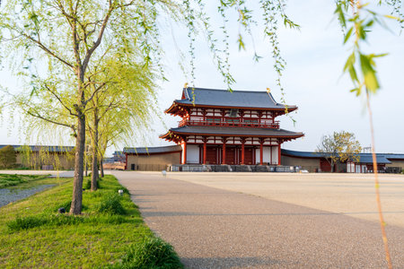 Suzakumon Gate of Heijo Palace. Nara, Japan.のeditorial素材