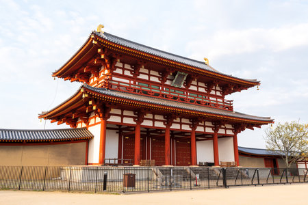 Suzakumon Gate of Heijo Palace. Nara, Japan.のeditorial素材