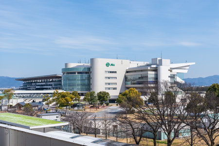 Fushimi-ku, Kyoto, Japan - March 11 2024 : JRA Kyoto Racecourse Hall building.のeditorial素材