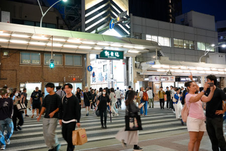 Kyoto City, Japan - SEP 30 2024 : Teramachi Kyogoku Shopping Street at night. A vibrant part of central Kyoto.のeditorial素材
