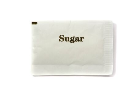 Sugar pack with text over white backgroundの写真素材